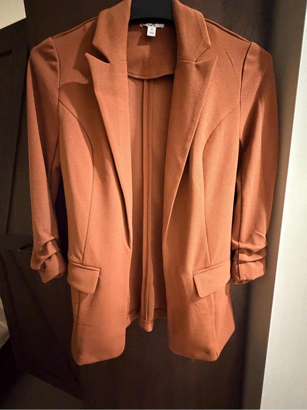 Bar III Copper-Orange Open-Front Blazer